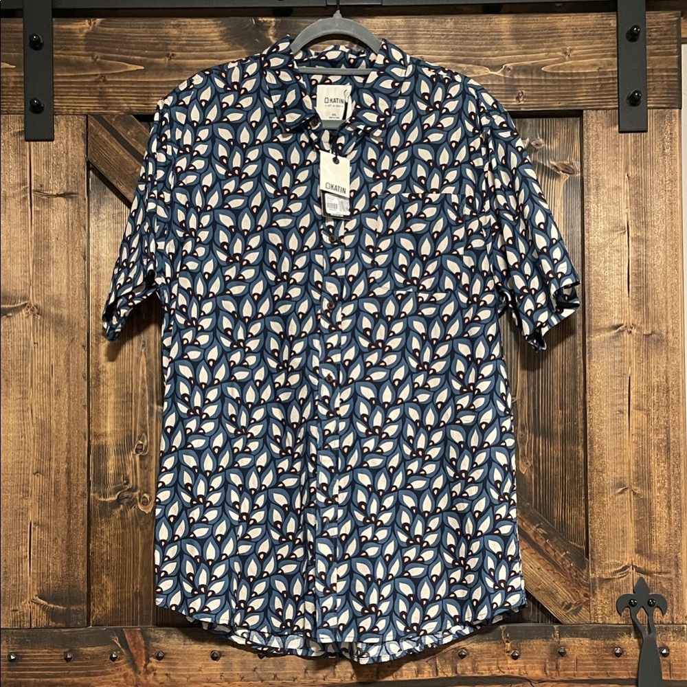 Katin Blue and White Patterned Men's Shirt